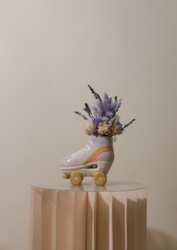 Pastel ceramic roller skate vase