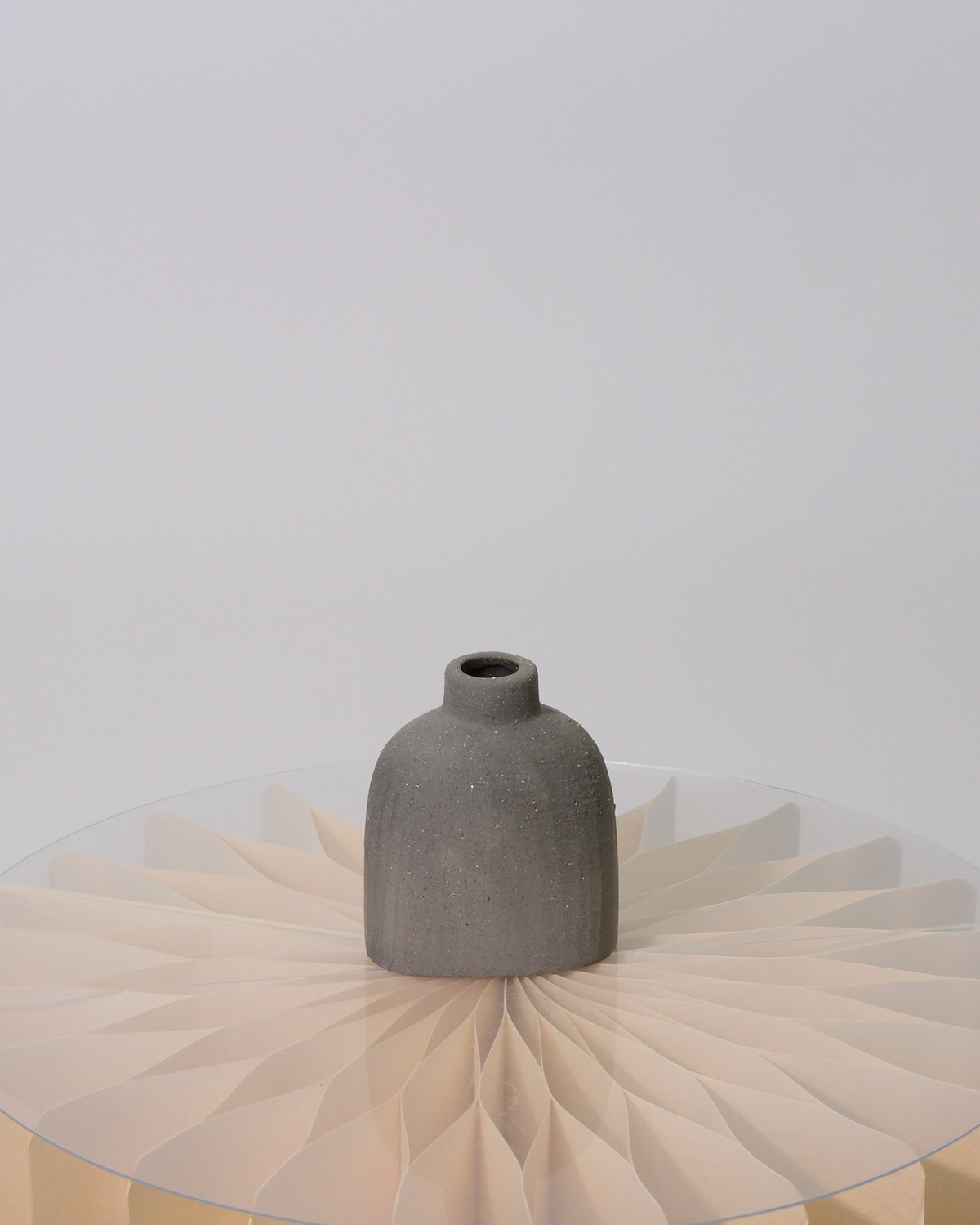 Small gray stone-look bud vase